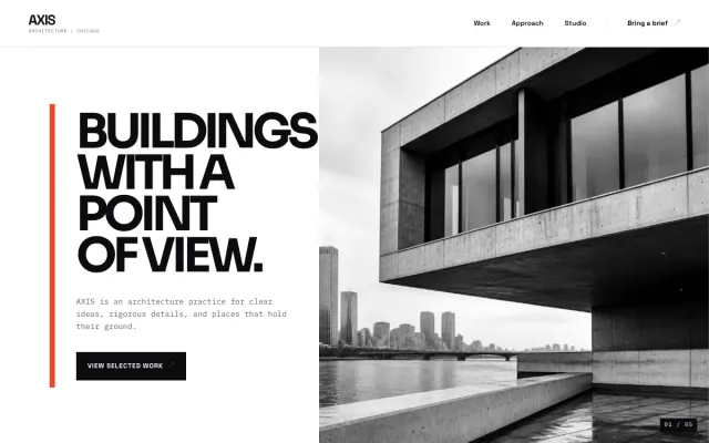 Architect website design example: AXIS Architecture homepage, Chicago, IL
